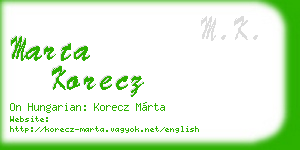 marta korecz business card